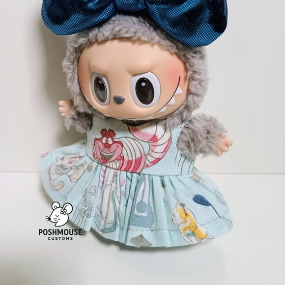 Alice in Wonderland Cheshire Cat Dress with Metallic Bow Labubu Outfit - Picture 3 of 5